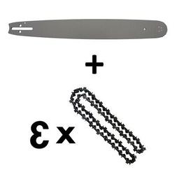 Guide 18 pouces  avec lot de 3 cha&icirc;nes 72 maillons pour tro