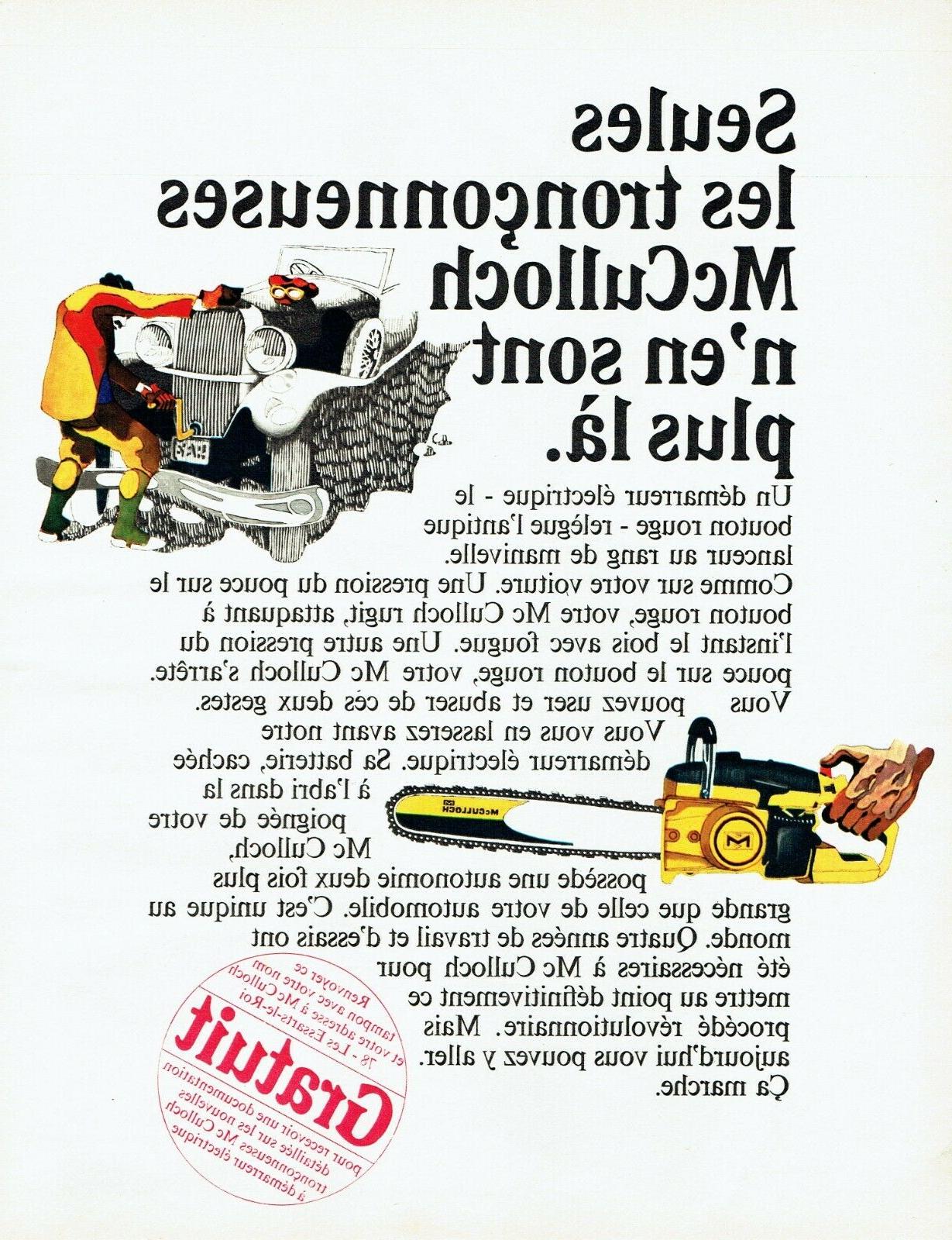 publicite advertising 320 1966 tronconneuse mc culloch