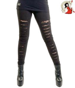 Vixxsin Tron&ccedil;onneuse D&eacute;chir&eacute; Leggings Noir Alternative Go
