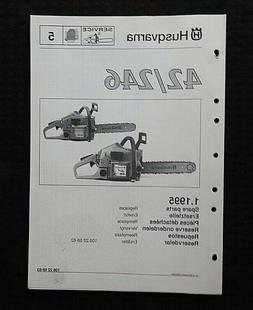 V&eacute;ritable HUSQVARNA 42/246 Tron&ccedil;onneuse Pi&egrave;ces List Catal