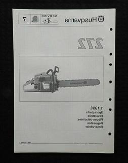 V&eacute;ritable HUSQVARNA Mod&egrave;le 272 Tron&ccedil;onneuse Parts List Ca