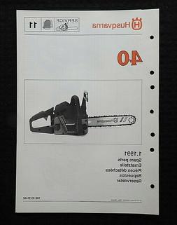 V&eacute;ritable HUSQVARNA Mod&egrave;le 40 Tron&ccedil;onneuse Pi&egrave;ces List C